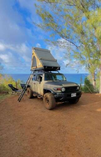 camping site and a camper