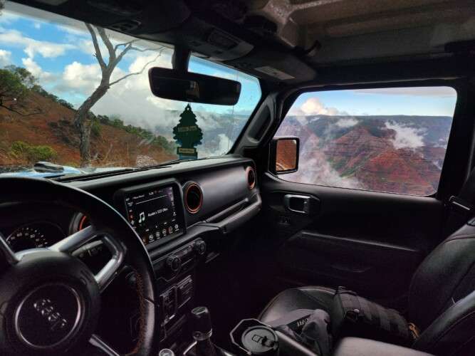 inside of a jeep