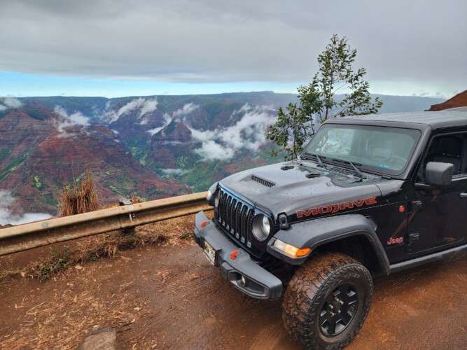 black jeep on the trail