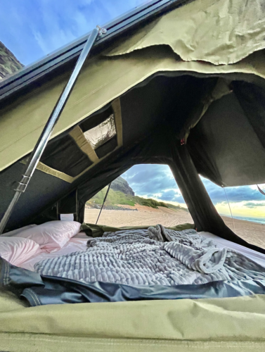 floor bedding inside a camp